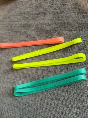 Girls Assorted Under Silicone Headbands - Neon Coral, Yellow-Green, Teal